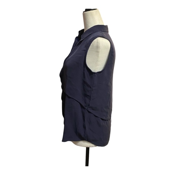 Theory Silk sleeveles, collard, button up top. Sz S - Picture 5 of 15